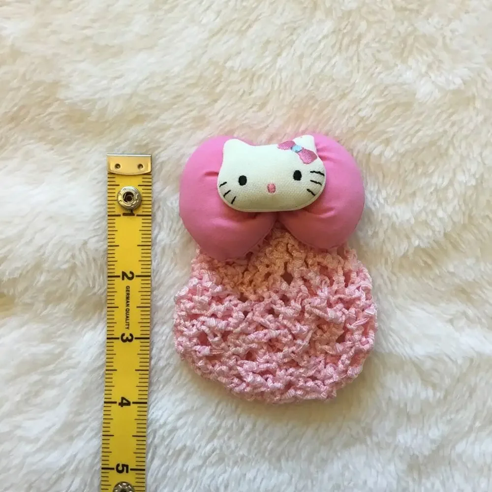 Vintage-Hello Kitty Pink Crochet Oversize Wrap Hair Clip
